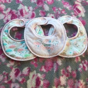 3 Newborn Girl Bibs